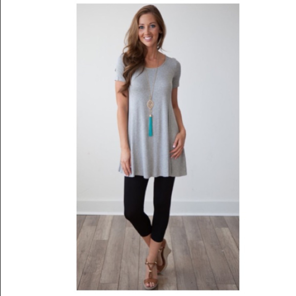 Charlotte Russe Grey T-Shirt swing Dress Large - Picture 8 of 8